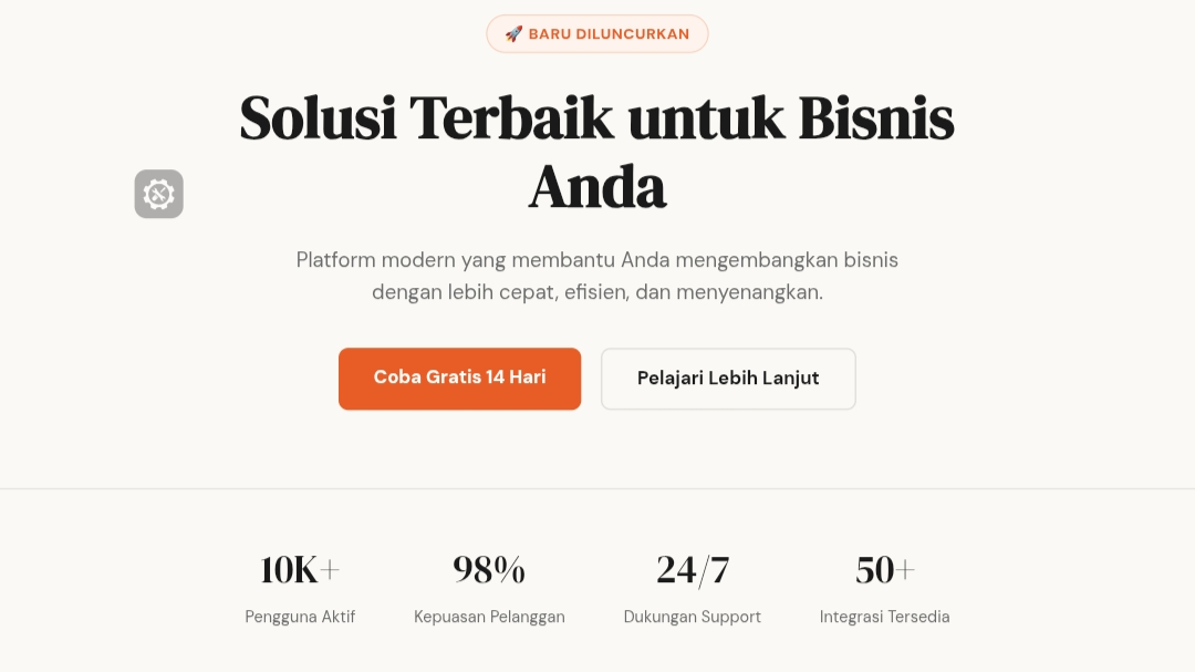 Preview Template Landing Page Starter Nusantara Assets